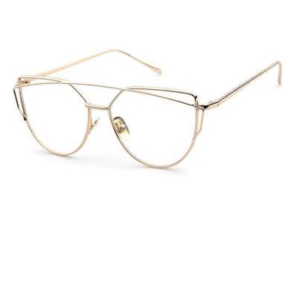 gold frame clear sunglasses